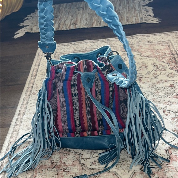 Colorful Striped Fringe Bag - Picture 3 of 6